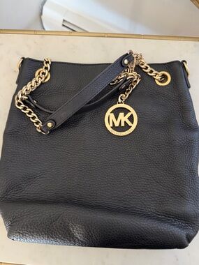 Michael Kors Black Leather Shoulder Bag